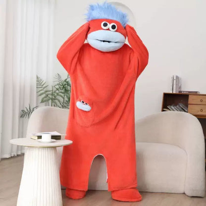 Cozy Wearable Blanket Hoodie – Funny Plush Loungewear for Adults
