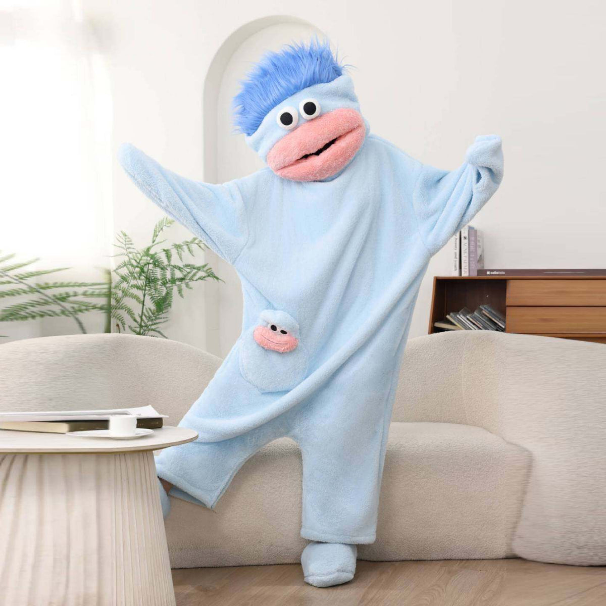 Cozy Wearable Blanket Hoodie – Funny Plush Loungewear for Adults