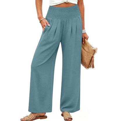💝💝Women’s Linen Wide Leg Palazzo Pants – High Waist Boho Beach Vacation Lounge Pants