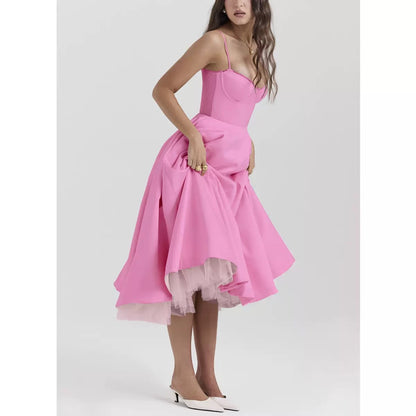 Women's Elegant Sweetheart Neck Midi Dress
