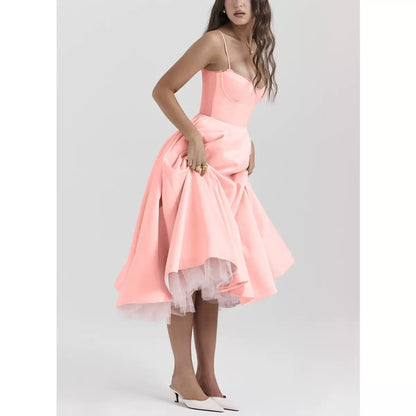Women's Elegant Sweetheart Neck Midi Dress