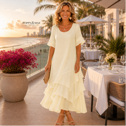 Women's Elegant Layered Flowy Maxi Dress