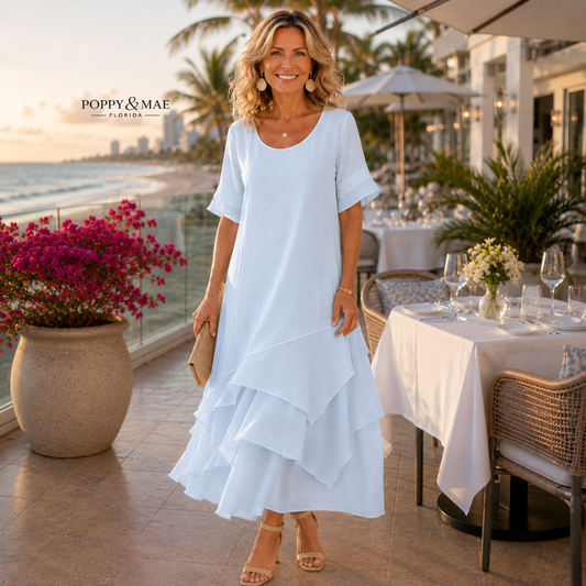 Women's Elegant Layered Flowy Maxi Dress