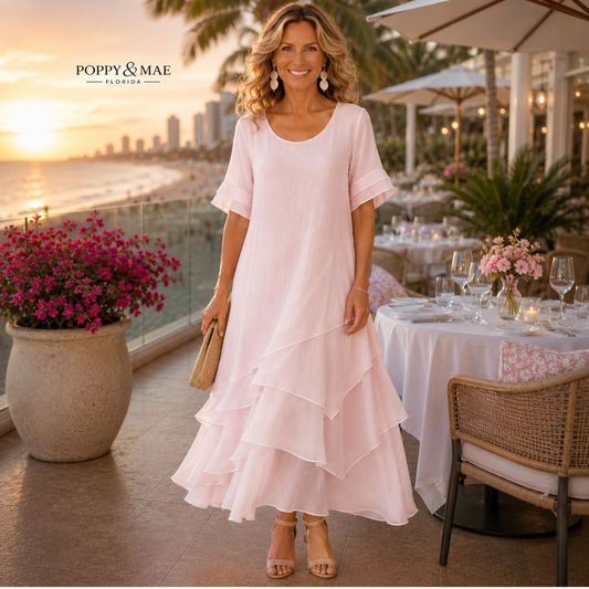 Women's Elegant Layered Flowy Maxi Dress