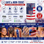 Patriotic Glitter Stick – Red, White & Blue