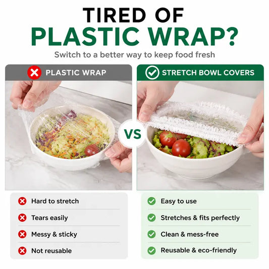 100PCS Stretch Food Covers – Quick & Easy Food Storage