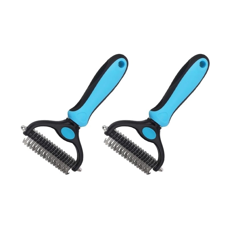 2-in-1 Deshedding & Dematting Tool – Double Sided Pet Grooming Brush