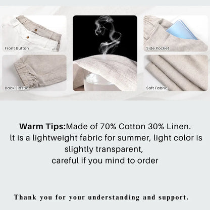 💝💝LAST 2 DAYS⚡- Women's Casual High Waist Linen Wide Leg Trousers