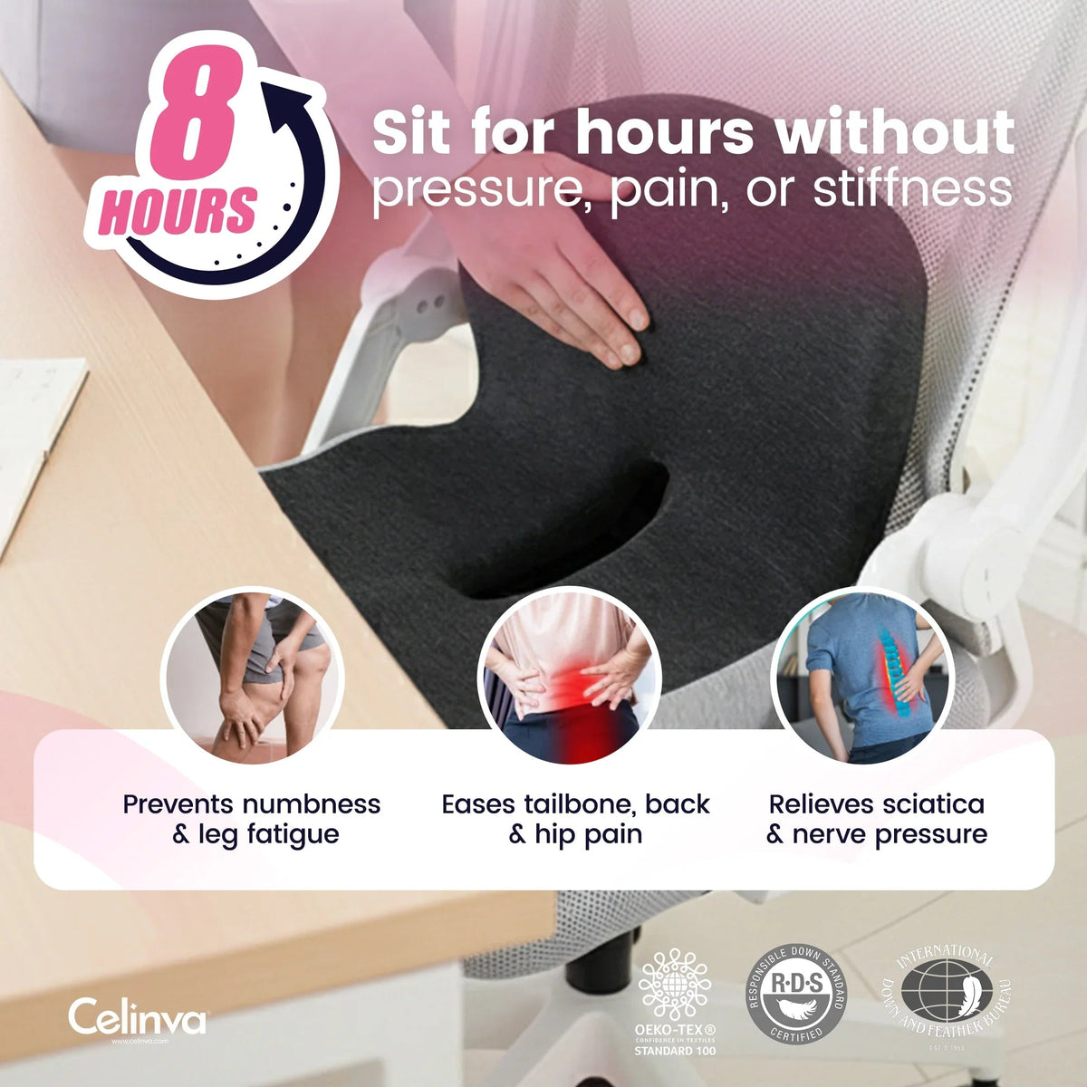 Ergonomic Memory Foam Seat Cushion