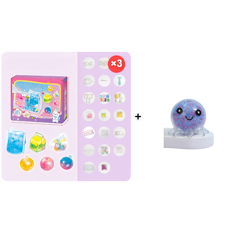 DIY Crystal Squishy Toy Kit – Cute Paw & Dessert Craft Set