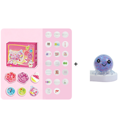DIY Crystal Squishy Toy Kit – Cute Paw & Dessert Craft Set