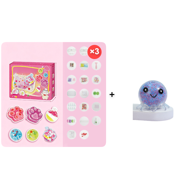DIY Crystal Squishy Toy Kit – Cute Paw & Dessert Craft Set