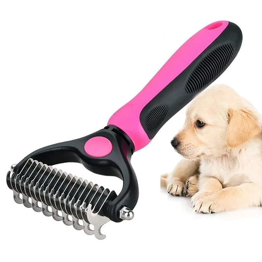 2-in-1 Deshedding & Dematting Tool – Double Sided Pet Grooming Brush