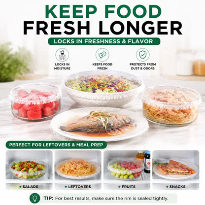 100PCS Stretch Food Covers – Quick & Easy Food Storage