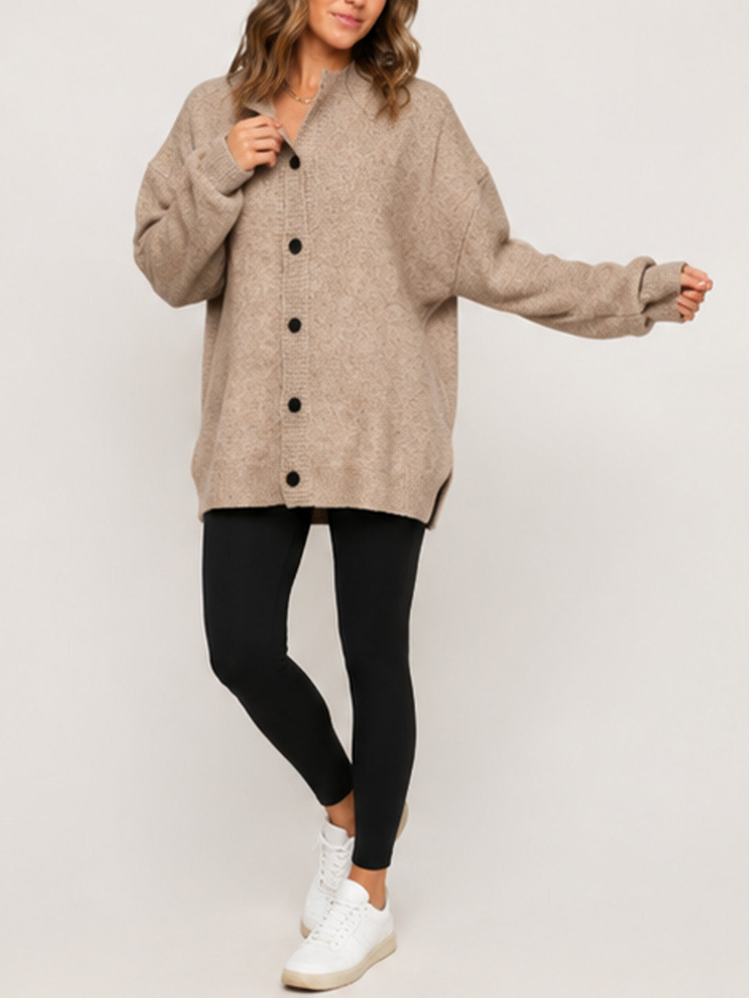 💝💝Women Oversized Button Front Knit Cardigan