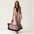 Women's Ruffle Trim Maxi Dress