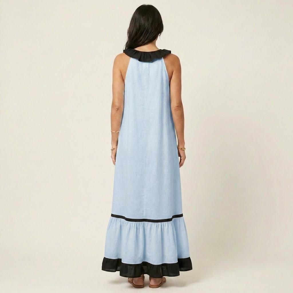 Women's Ruffle Trim Maxi Dress