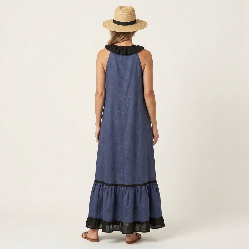 Women's Ruffle Trim Maxi Dress