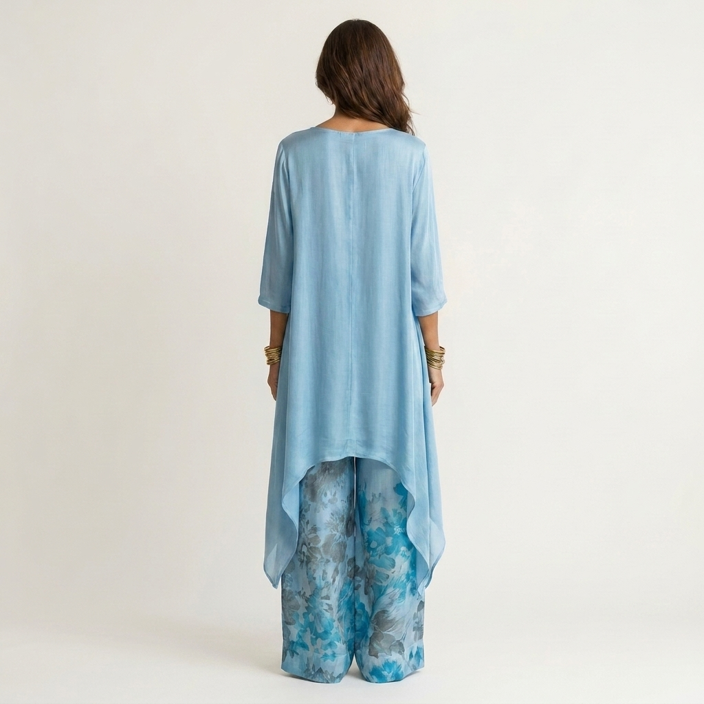 Women's Elegant Two Piece Wide Leg Pants Set