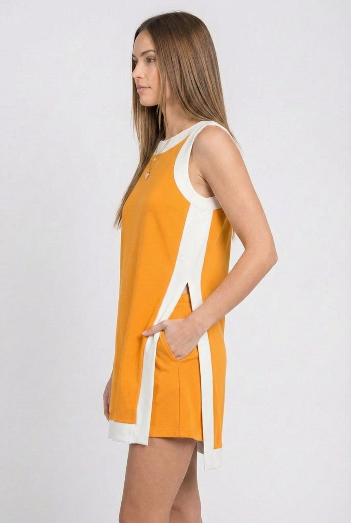 Two-Piece Open-Front Top & Shorts Set