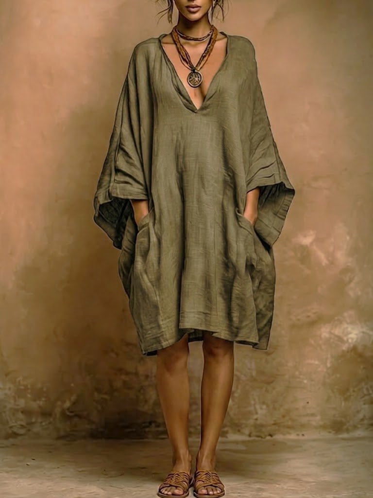 💝💝Loose-fit Casual Linen And Cotton Dress