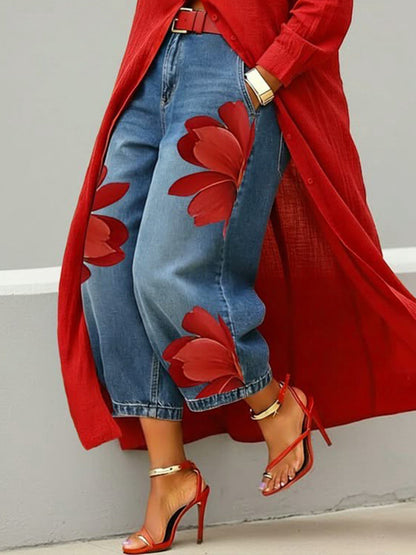 💝💝LAST DAY SAVE 49% ⏰Casual Artistic-print Jeans