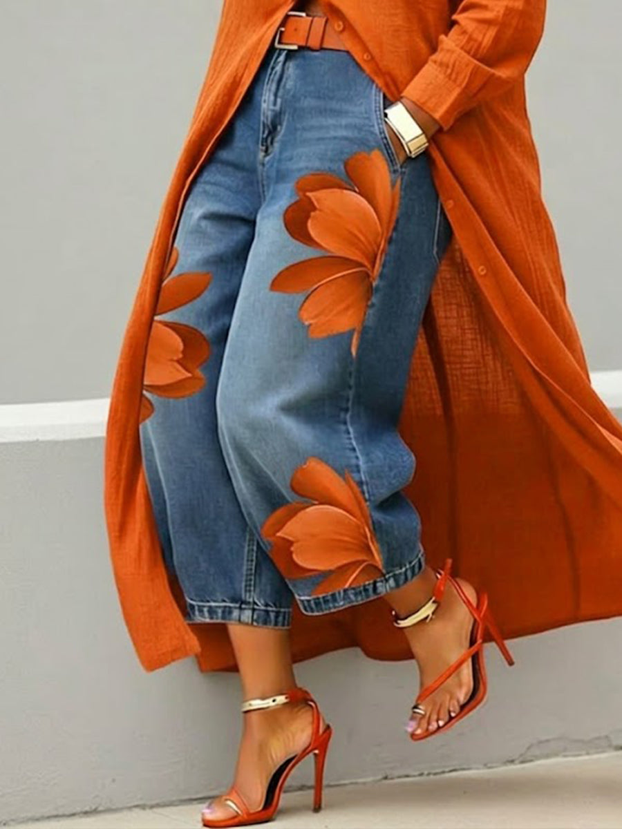 💝💝LAST DAY SAVE 49% ⏰Casual Artistic-print Jeans