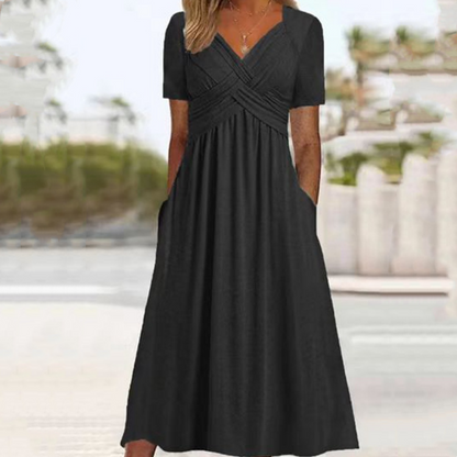 Women's Elegant V-Neck Summer Maxi Dress