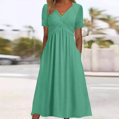 Women's Elegant V-Neck Summer Maxi Dress