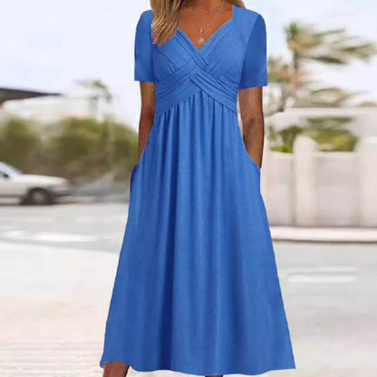 Women's Elegant V-Neck Summer Maxi Dress