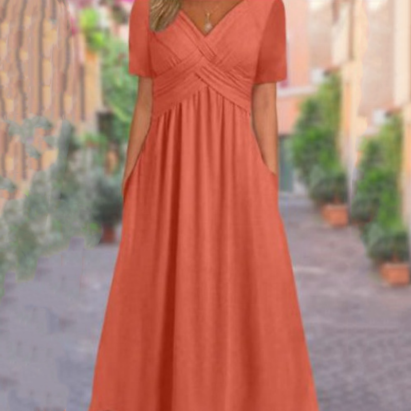 Women's Elegant V-Neck Summer Maxi Dress