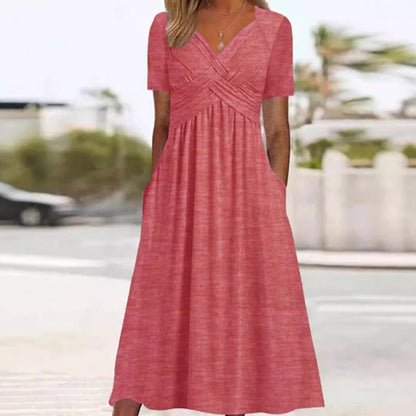 Women's Elegant V-Neck Summer Maxi Dress