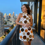 Women's Halter Neck Polka Dot A Line Dress