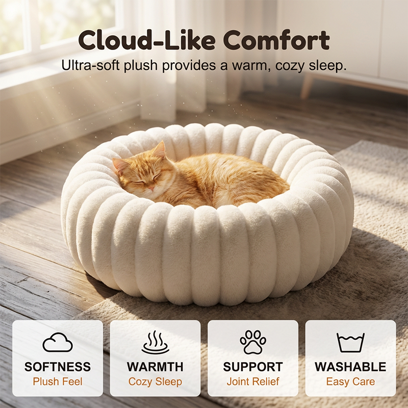 Ultra Soft Calming Round Cat & Dog Bed
