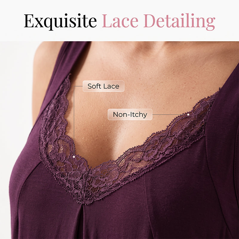 Women's Lace V Neck Modal Nightdress