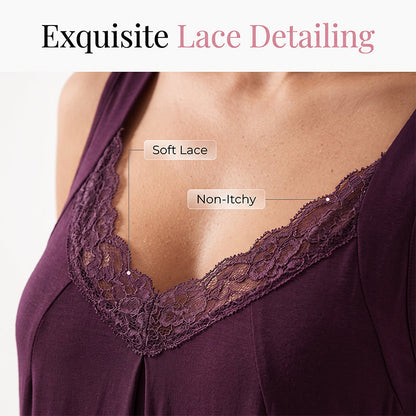 Women's Lace V Neck Modal Nightdress