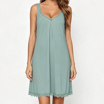 Women's Lace V Neck Modal Nightdress