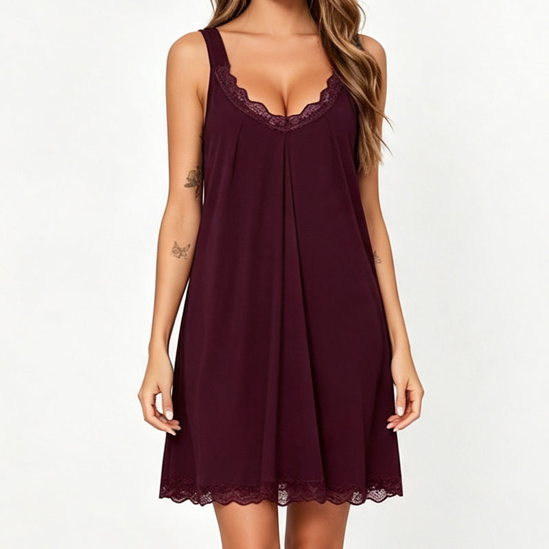 Women's Lace V Neck Modal Nightdress