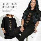 Women's Heart Print Casual Short Sleeve T-Shirt