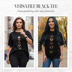 Women's Heart Print Casual Short Sleeve T-Shirt