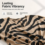 Women's V Neck Zebra Print Tie Front Casual T-Shirt