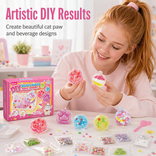 DIY Crystal Squishy Toy Kit – Cute Paw & Dessert Craft Set