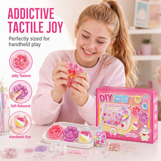 DIY Crystal Squishy Toy Kit – Cute Paw & Dessert Craft Set