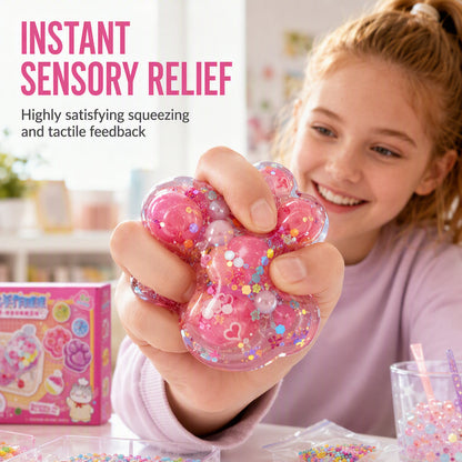DIY Crystal Squishy Toy Kit – Cute Paw & Dessert Craft Set