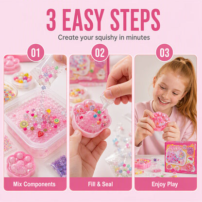 DIY Crystal Squishy Toy Kit – Cute Paw & Dessert Craft Set