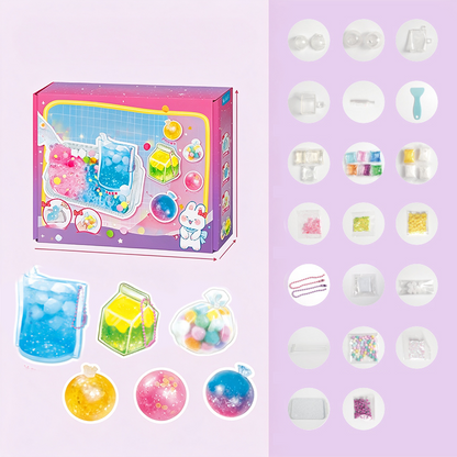 DIY Crystal Squishy Toy Kit – Cute Paw & Dessert Craft Set