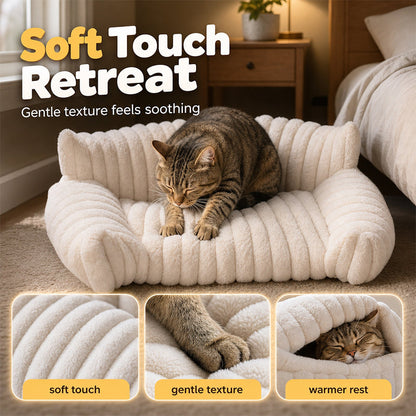 Cozy Sofa Pet Bed | Soft Plush Couch for Cats & Small Dogs