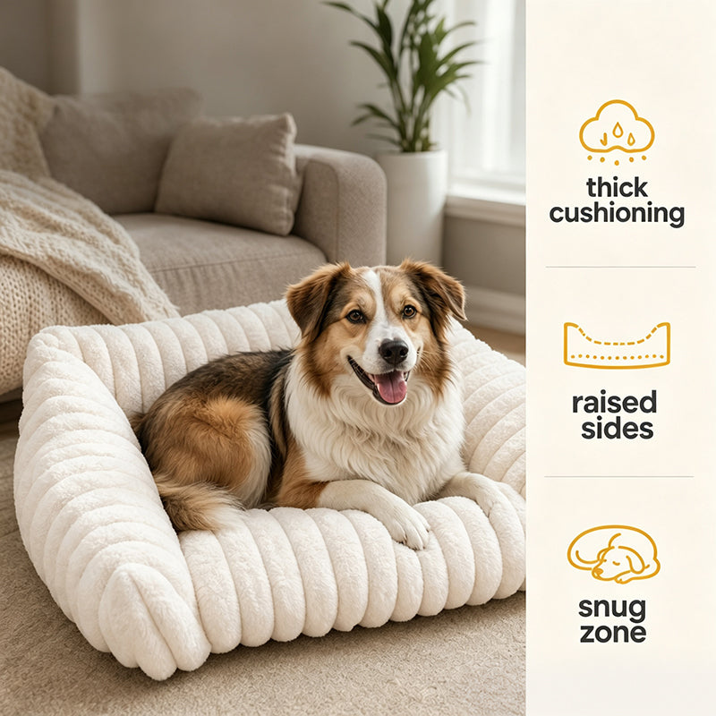 Cozy Sofa Pet Bed | Soft Plush Couch for Cats & Small Dogs