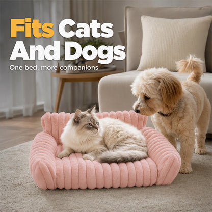 Cozy Sofa Pet Bed | Soft Plush Couch for Cats & Small Dogs