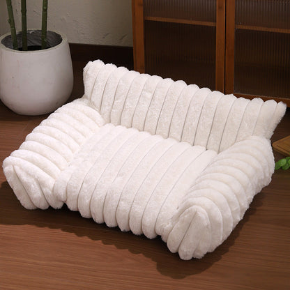 Cozy Sofa Pet Bed | Soft Plush Couch for Cats & Small Dogs